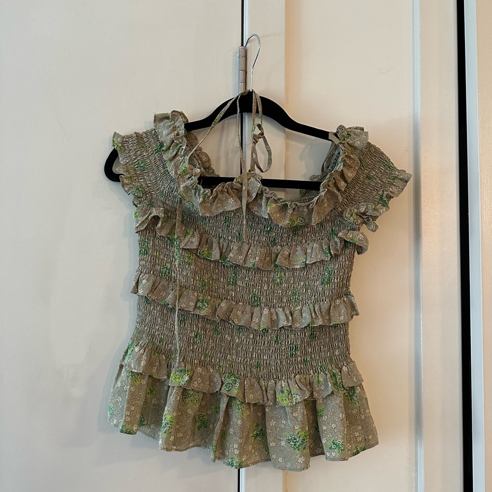 Rebecca Taylor SILK FLORAL BLOUSE
